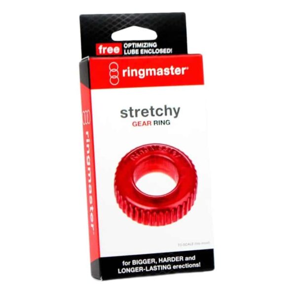 ringmaster stretchy gear ring cock ring sex toy red