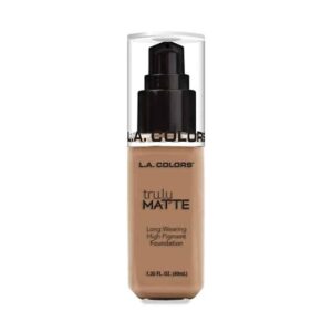 la colors truly matte foundation 359 cool beige full coverage beard cover squirt bottle long wearing high pigment