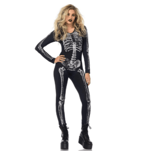 Leg avenue 85602 X Ray Skeleton Catsuit Bodysuit Bodystocking Catwoman outfit