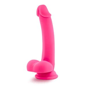 Ruse D thang dildo with balls strap on compatible suction cup fuck dick cock realistic hot sex hot pink