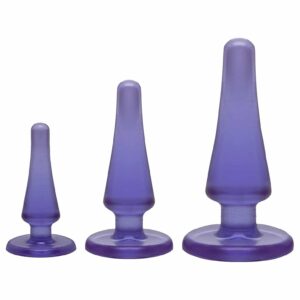 doc johnson crystal jellies anal initiation kit purple buttplug booty base ass play