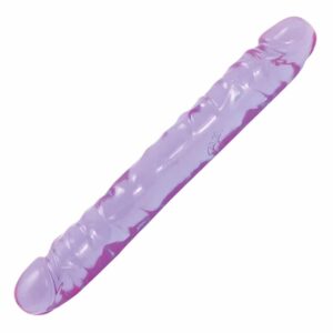 doc johnson crystal jellies double dong 18 in doubleended dildo lesbian strap on jelly purple