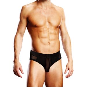 mesh prowler open back breif in black sexy underwear boxers fetisg stipper sex bar