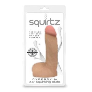 squirtz 8.5 inches cyberskin dildo squirting cum jizz lube realistick dick cock