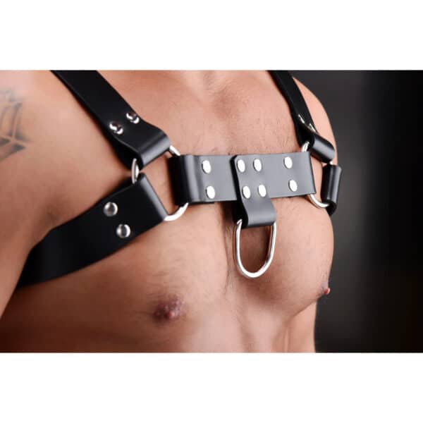 ad681 strict leather english bulldog harness black sexy bdsm harness kinky bondage restrains leash lead