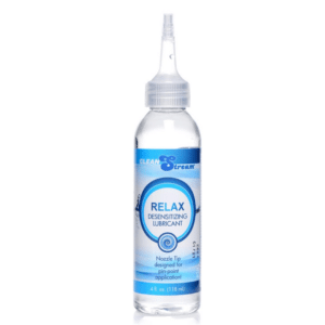 cleanstream relax desensitizing lubricant with nozzle 4 oz lube water based numbing pinpoint application easy to use butt stuff anal play