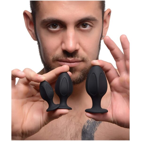 master series triple juicers anal trainer set black star shaped anal plugs silicone high quality washable toy cleaner beginner