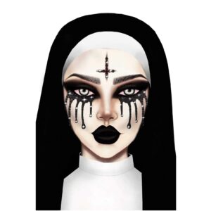 possessed adhesive face jewels scary nun rhinestone makeup Halloween costume accessories