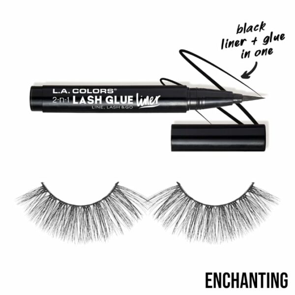 la colors 3d faux mink lash kit with glue liner scandalous bombshell enchanting eyeliner glue black falsies gorgeous lashes extensions