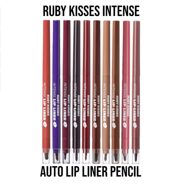 ruby kisses intense auto lip liner pencil purple red brown deep red burgundy plum pink nude sexy lipstick makeup artist beginner novice high quality