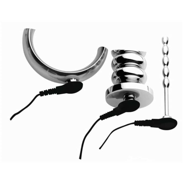 zeus electrosex deluxe voltaic for him stainless steel estim kit electric electricity shocking anal plug sounding bar cock ring metal stimming vibration shock slave master submissive dominant kinky sex toys for partners