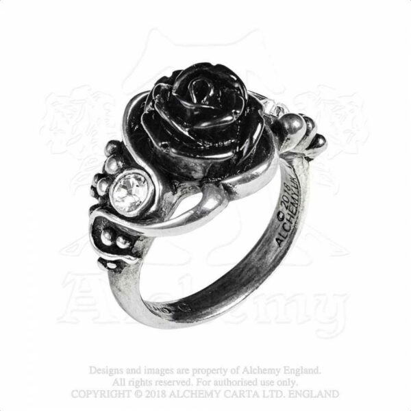 alchemy of england bacchanal rose ring 223 black rose gothic emo jewelry dark mysterious e girl alt alternative