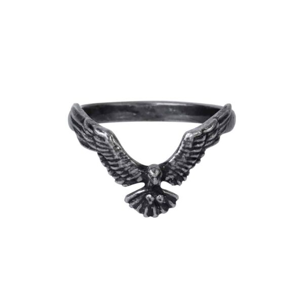 alchemy of england ravenette ring black pewter jewelry gothic alternitive e girl emo rings