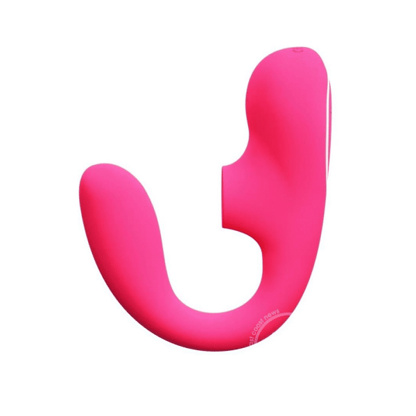 vedo suki plus rechargeable silicone dual vibrator foxy pink pleasure clitoral suction toy g spot vibrations sonic waves orgasm 10 vibration modes high quality silicon non porous