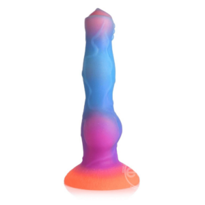 creature cocks space cock alien dildo 7.5 inches balls fantasy colorful bright glow in the dark strap on compatible suction cup base
