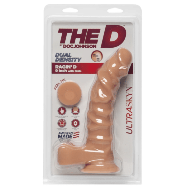 the ragin d 9 inche vanilla white penis cock dick dildo strap on compatible suction cup with balls saggy wrinkled penis soft smooth dildo realistic penis