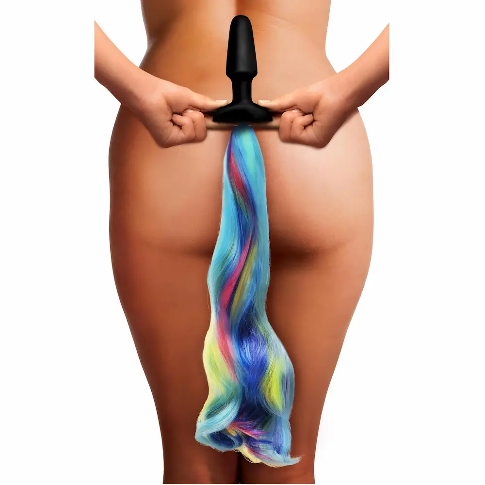 was heißt befriedigen Tailz Rainbow Fox tail Silicone Butt Plug main image 0