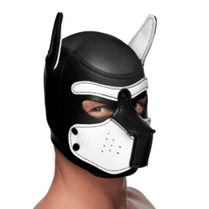 master series spike neoprene puppy hood white pet play puppy kink pet play bdsm bondage sensory play furry dog doggy puppy pet dominant submissive