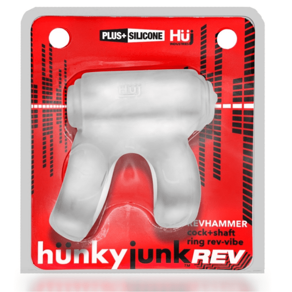 HunkyJunk REVHAMMER Cock & Shaft Vibrating Ring clear ice fun sex toy cbt chastity cock ring dick pleasure male stimulation high quality silicone waterproof shaft ring