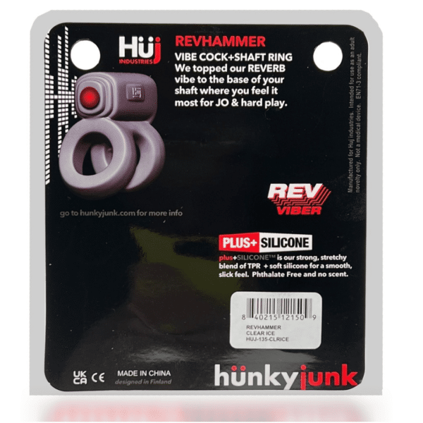 TARICE HunkyJunk REVHAMMER Cock & Shaft Vibrating Ring - Tar Ice shaft and cock vibe cock ring cbt chastity fun sex toy bullet vibe vibrating cock ring shaft ring