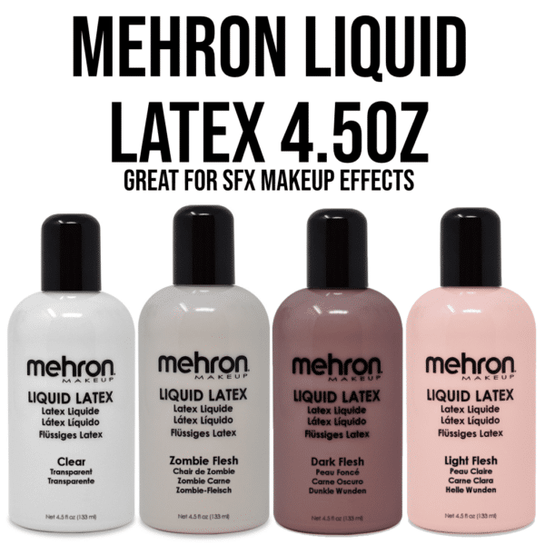 mehron liquid latex 4.5oz. sfx makeup scars burns cuts scratches awesome easy to use makeup sfx halloween makeup artist