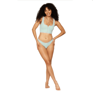 dreamgirl bralette and thong set comfy lingerie two piece set sexy mint lace accented