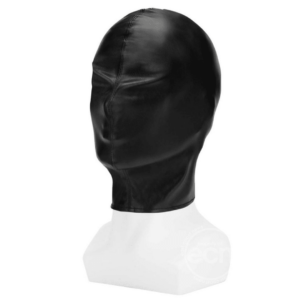 ME YOU US PU Leather Full Coverage Hood sensory play completely cover face leather texture fetish accessory lace up back buckle neck