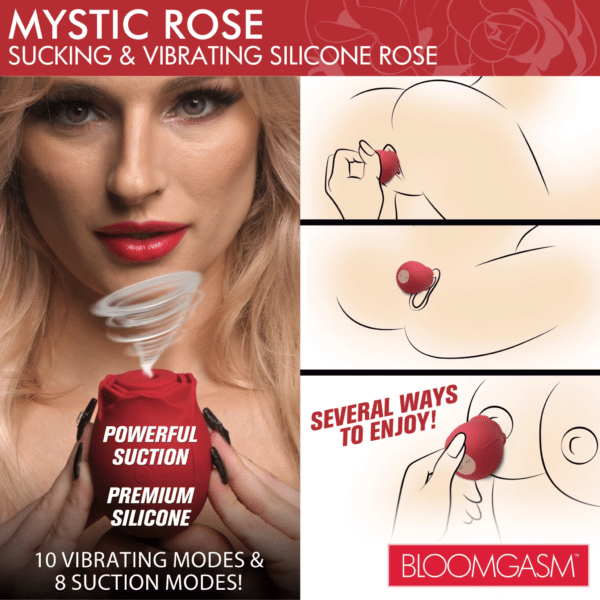 bloomgasm mystic rose sucking vibrating stimulator suction air pulse sex yoy clitoral stimulator womens sex toy female stimulator air pulse technology high quality silicone