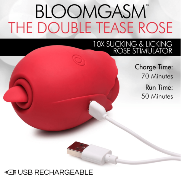 bloomgasm double tease sucking and licking rose stimulator clitoral vibration sucking air pulse toy realistic licking