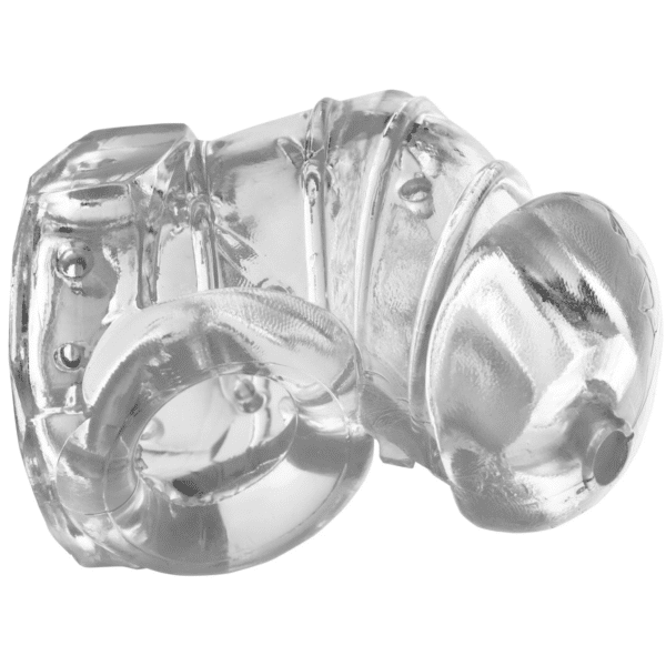 Master Series Detained 2.0 Silicone Chastity Cage - Clear cock cage lock the cock flexible silison chastity cage cbt cock and call torture nubs teasing submissive slave dominant