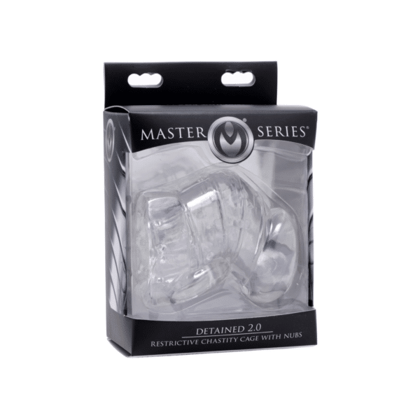 Master Series Detained 2.0 Silicone Chastity Cage - Clear cock cage lock the cock flexible silison chastity cage cbt cock and call torture nubs teasing submissive slave dominant