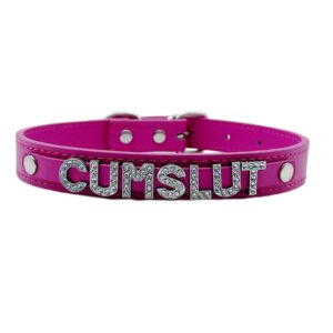 express yourself collar cumslut pink bdsm collar choker adjustable