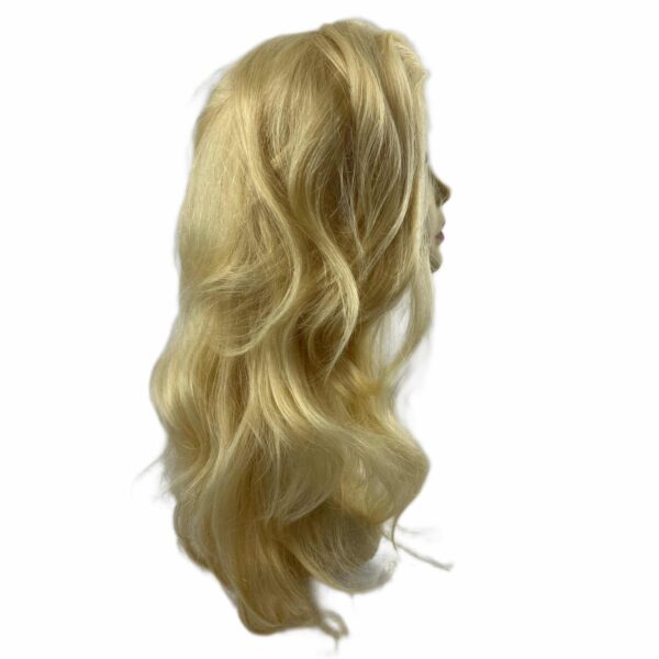 jasmine bleach blonde human hair wig curly long pretty hair line realistic wig lace front mono part wavy crossdresser hair loss alopecia transgender