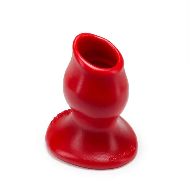 OxBalls Pig Hole Hollow Butt Plug - Red