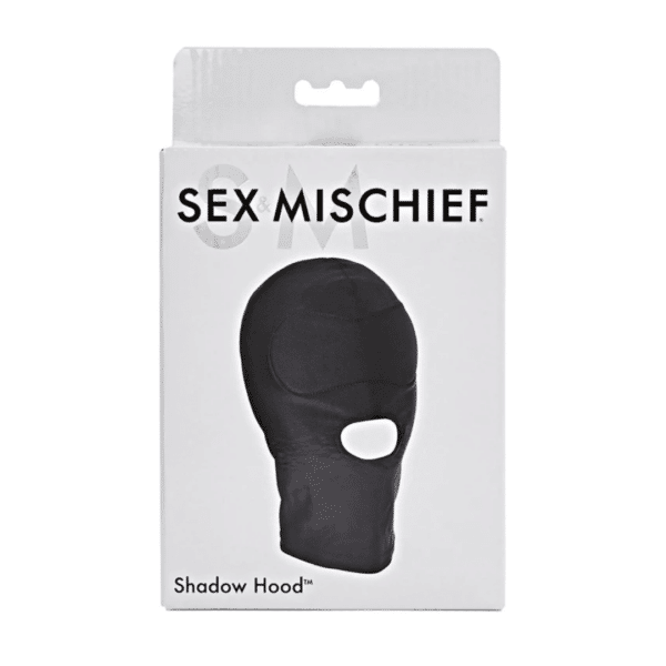 sex & mischief shadow hood sensory play bondage submissive black face hood masks bdsm