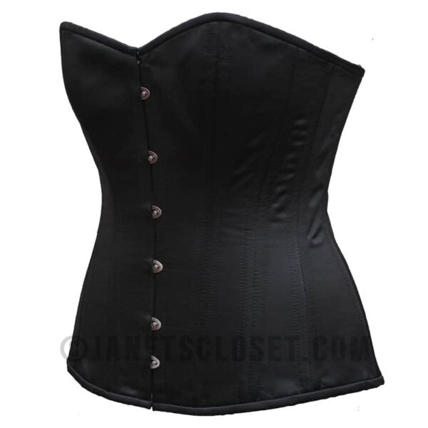 janets overbust corset black busk closure high quality double steel boned waist cincher waist slimming sexy smooth Victorian renaissance festival