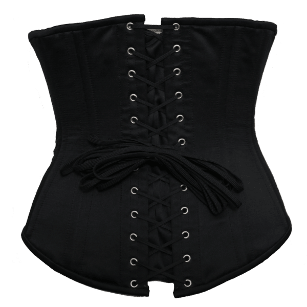 janets underbust zip front corset black steel boned waist cincer cinched shaping small waist wedding Victorian vintage look renisaince festival
