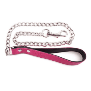 rouge leather leash chain pink collar pet play kinky submissive dominant bdsm bondage prink wrist loop