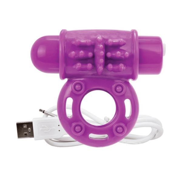 screaming o charged owow rechargeable cock ring purple 10 function fun couples toy penis cock dick ring one size textured bullet vibrator