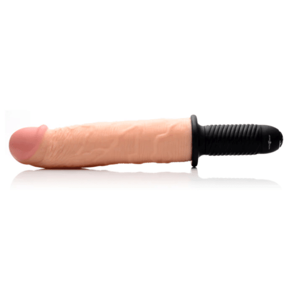 master series onslaught xxl vibrating dildo thruster vanilla long realistic thrusting and vibrating dildo white skin toned penis dick cock sex toy