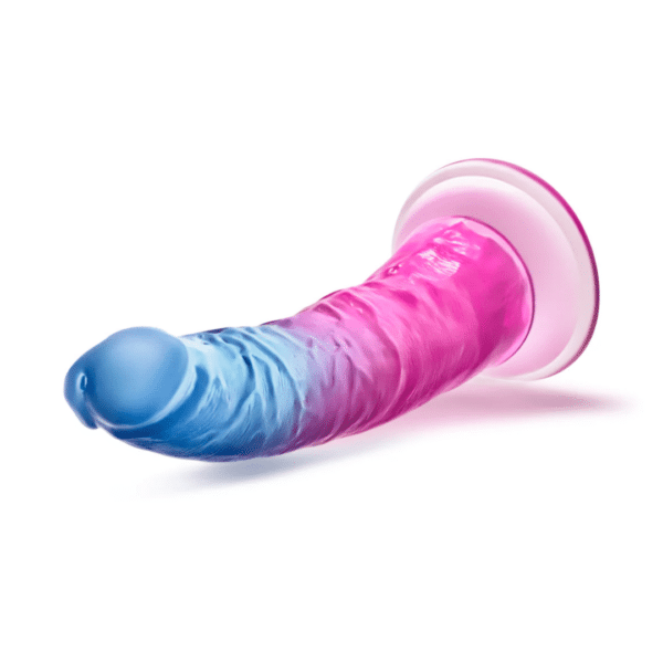 b yours beautiful sky dildo 7 inches sunset color ombre pretty long realistic dildo with suction cup base strap on harness compatible perfect for lesbians pegging and so much more