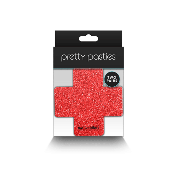 pretty pasties glitter cross red and silver stripper nipple covers pasties fun fashion accessories sexy night out clubbing