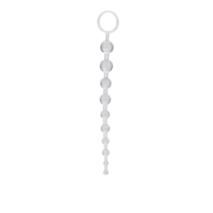 calexotics platinum x 10 anal beads silver high quality long lasting waterproof silicone easy retrieval loop body safe anal play butt stuff