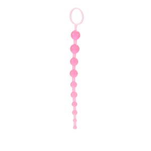 calexotics x-10 anal beads pink long graduated anal beads with a easy retrieval loop made from high quality body safe silicone anal play butt stuff