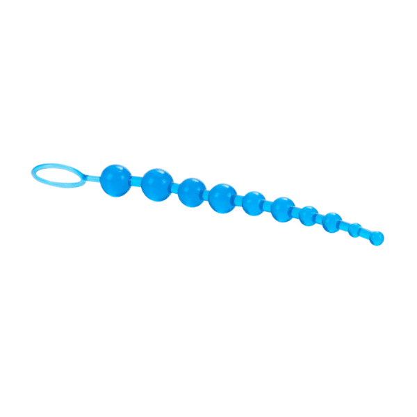 calexotics x-10 anal beads blue comfortable and pleasurable anal beads easy retrieval loop high quality silicone butt stuff anal play ass play