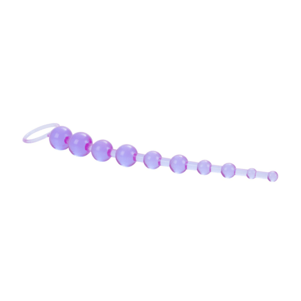 calexotics x-10 anal beads purple graduated anal beads ass play anal play easy retrieval loop high quality silicone purple butt beads