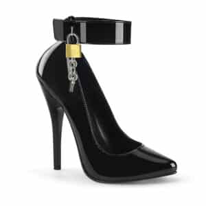 Domina-432 Locking Sissy Maid ankle shoes spike stiletto