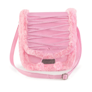 Demonia Faux Fur Crossbody purse baby pink