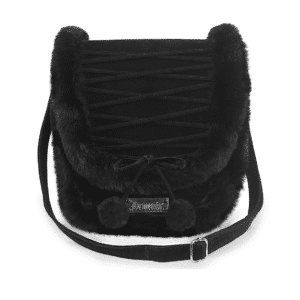 Demonia Faux Fur Crossbody purse black