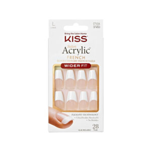press on nails for crossdressers kiss acrylic french tip wide fit